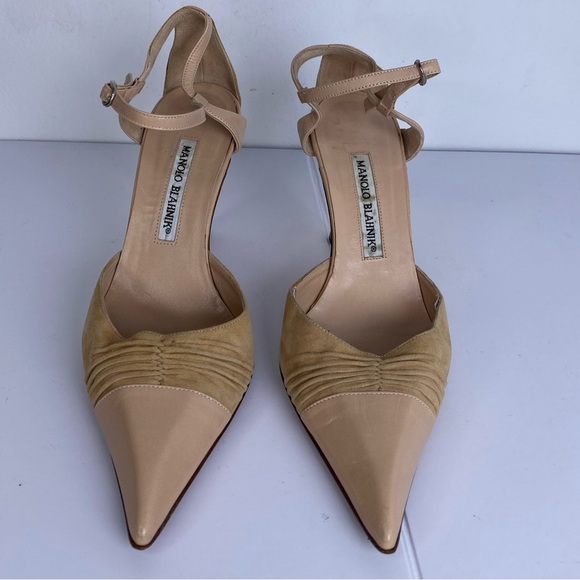 Manolo Blahnik Beige Strappy Heels - Picture 3 of 8